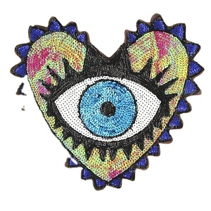 Embroidery Sew on Badges for Clothing Heart Eye Sequins DIY Accessories Transfer <b>Applique</b> 3D Nickel-Free Customized - Product Image 5