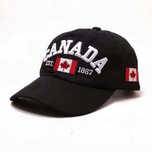 Gorras de Béisbol Bordadas en 3D con la Bandera de Canadá, Personalizadas, de 6 Paneles, de Poliéster/Algodón, de Calidad, al por Mayor para Fabricantes, Deportivas y Formales - Product Image 1