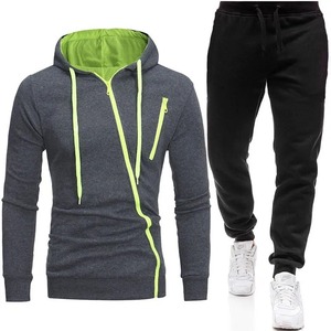 Men's Autumn Winter XXL Tracksuit 2-Piece Casual Sportswear Zipper <b>Hoodie</b> Pants Jogger <b>Running</b> Sweatshirt Cardigan Fitness XXL - Product Image 3