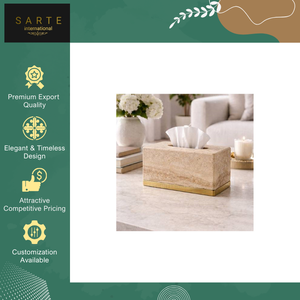 Boîte à mouchoirs de luxe de qualité supérieure, imperméable et écologique, avec base en laiton doré - Product Image 6