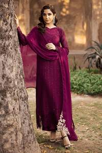Salwar Kameez indien pakistanais pour femmes de qualité supérieure, 3 pièces, en mousseline de soie légère et confortable, pour les fêtes et les mariages, dernier design - Product Image 4