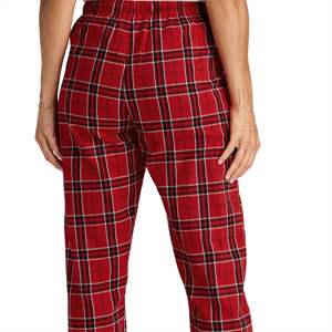 Pantalones de dormir de franela roja a cuadros para mujer-Pantalones de pijama cómodos y ligeros, perfectos para la noche - Product Image 6