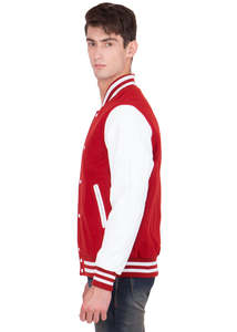 Veste universitaire en laine dernier cri pour hommes Type de fermeture poches boutonnées Letterman College Baseball Bomber Varsity Jacket pour hommes - Product Image 4