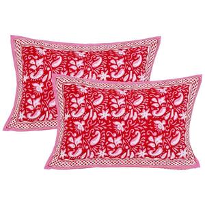 240 TC Cotton Super <b>King</b> <b>Size</b> Double Bed <b>Sheet</b> 2 Pillow Covers Pink Jaipuri Hand Block Print Floral Eco-Friendly (ALDB1006) - Product Image 6
