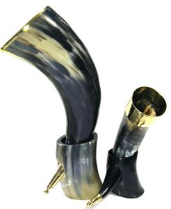 Cuerno natural garantizado de calidad superior, juego de cuernos vikingos para beber hechos a mano con soporte de cuerno, Ágata para fiesta de Navidad - Product Image 2