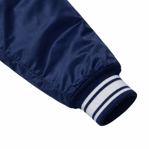 Veste bomber en satin sur mesure en gros avec broderie/logo imprimé, fabricant de vestes en satin universitaires unisexes - Product Image 4