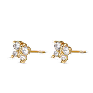 Jeulia Fluttering Butterfly Sterling <b>Silver</b> <b>Stud</b> Earrings for Girls Rose Gold Plated with Zircon - Product Image 4