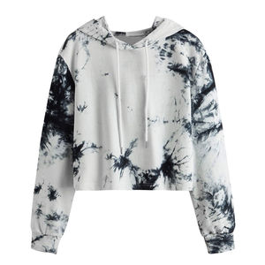 Sweat-shirt court pour femme à manches longues col roulé avec capuche décontracté col montant veste à capuche - Product Image 4