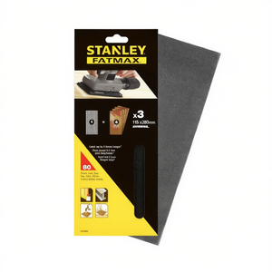 แผ่นกระดาษทราย Stanley 1/2 ตาข่าย ขนาด 115 x 280 มม. แบบไม่มีแถบตีนตุ๊กแก แพ็คหลายชิ้น - Product Image 2