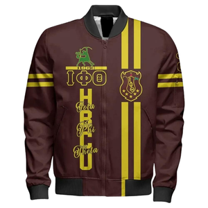 Iota phi theta เสื้อแจ็คเก็ต1963พี่น้องทีมตัวแทนสุดหรูผ้าซาตินปักลายสไตล์นักบินชาวกรีก - Product Image 1