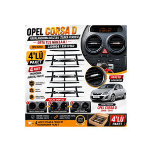 Grille de ventilation pour Opel Corsa D 2006-2014, lot de 4 avec bouton central chromé en aluminium Kraftwoll - Product Image 1