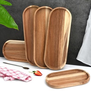 Bandeja de servicio de madera de acacia duradera y elegante para aperitivos de desayuno, postres para fiestas y celebraciones - Product Image 6