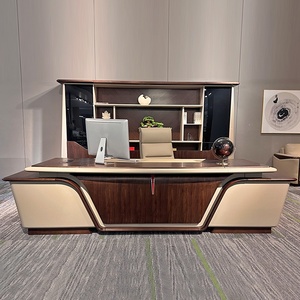Modern Executive L Shaped Wooden Office <b>Desk</b> Luxury <b>Extendable</b> CEO Table Panel Design Eco Friendly Office Furniture Sets Large B - Product Image 3