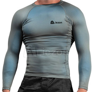 Peso ligero Slim Fit Hombres Camisas de compresión Entrenamiento Color sólido Camisas de compresión de alta calidad - Product Image 1