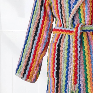 เสื้อคลุมอาบน้ำแบบตุรกี Pompom ลายซิกแซกหลากสี มีฮู้ด ผ้าฝ้าย 100% - Product Image 4