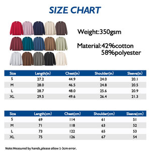 Logo personnalisé Vente en gros 350GSM Sweat-shirts pour hommes col rond en polaire vierge en coton polyester Sweatshirts et sweats à capuche décontractés pour hommes - Product Image 3