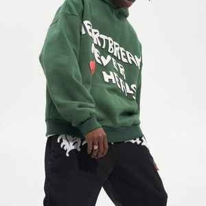 Manufacturer's Custom 450gsm Cotton Blended Hoodie Oversized 100% Cotton With Puff Print For <b>Men</b> OEM Service Available - Product Image 3