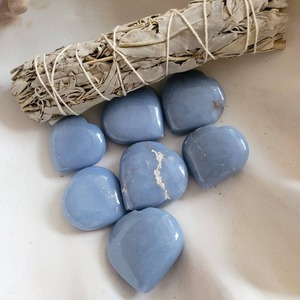 Piedra preciosa tallada a mano de la mejor calidad, corazón hinchado de Angelita, corazón de cristal de Angelita Natural al por mayor para regalos de amor decorativos - Product Image 6