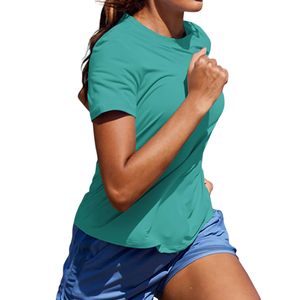 เสื้อยืดผ้าโพลีเอสเตอร์สำหรับผู้หญิงเสื้อยืดผ้าโพลีเอสเตอร์สัมผัสนุ่มพิเศษระบายอากาศได้ดีพิมพ์ลายออกแบบได้ตามที่ต้องการ - Product Image 3