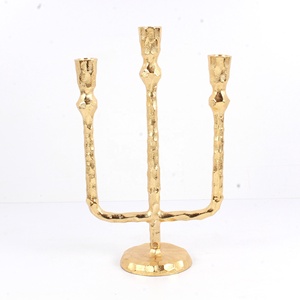 Chandelier en aluminium vintage, décoration de maison, fait à la main, 3 bougeoirs, décoration de maison - Product Image 1