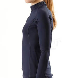 New Summer Quarter Zipper <b>Long</b> <b>Sleeves</b> Casual for <b>Shirts</b> <b>Women</b> Solid Color Quick Dry Breathable Eco-Friendly Cotton Polyester - Product Image 3