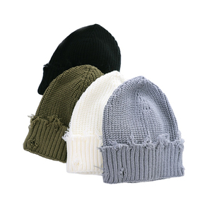 Nuevo Diseño de Moda de ganchillo personalizado de punto mujeres hombres gorro desgastado gorro de invierno - Product Image 1