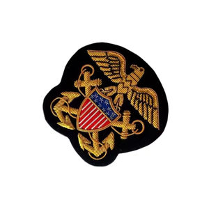 Prix usine conception personnalisée patchs de broderie fer sur badges brodés pour chapeau et vêtements Patch Bullion Wire Badges - Product Image 6