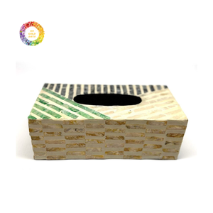 Boîte à mouchoirs en bois avec incrustation de nacre faite à la main, décoration de luxe pour la maison, le bureau et l'hôtel, au meilleur prix - Product Image 1