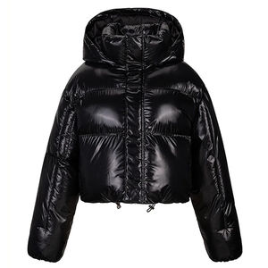 Chaqueta de Invierno para Mujer, Estilo Bomber, con Capucha, Color Sólido, Transpirable, Acolchada, Rellena de Poliéster, Bordada, Personalizable OEM - Product Image 6