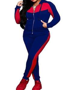 Women's Jogging Sets <b>80s</b> 90s Two Piece Outfits Sweatsuit Long Sleeve Zip Tops and Sweatpants Workout Tracksuit Sets - Product Image 1