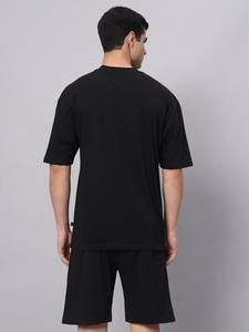 Conjunto de camiseta de manga corta informal de verano con logotipo personalizado para hombre, Conjunto de camiseta deportiva de dos piezas - Product Image 5