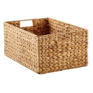 Wholesale Eco-friendly Water Hyacinth <b>Storage</b> <b>Basket</b> Handwoven Circle Design with Sturdy <b>Lid</b> for Laundry Room Craftsmanship - Product Image 2