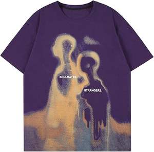 DTG personalizado impreso de gran tamaño Boxy Fit Camiseta cuello alto diseño de moda OEM bajo MOQ envío rápido para Streetwear su marca - Product Image 1