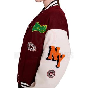 OEM Moda de alta calidad de lana Letterman Varsity chaqueta de Color personalizado de manga larga parche Chenille bordado Streetwear para los hombres de invierno - Product Image 3