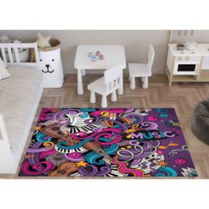 Alfombra con Diseño de Grafiti Musical: Arte de Instrumentos Coloridos - Alfombra Antideslizante, con Pelo Suave - Product Image 3