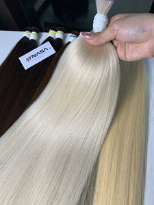 Extensiones a granel de 100g más vendidas, cabello vietnamita virgen fuerte sin enredos, súper doble dibujado, 55 cm, colores oscuros rectos naturales - Product Image 2