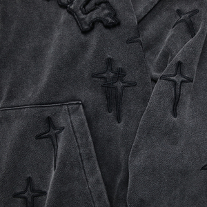 Sweat à capuche vintage de haute qualité 100% coton lavé à l'acide sweat à capuche lourd Streetwear 460g pull en détresse grande taille sweats à capuche - Product Image 5