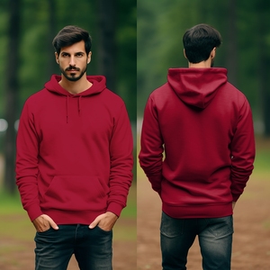 360gsm Premium Casual High Streetwear Pullover Sudadera con capucha Patrón sólido Bolsillo de canguro Etiqueta de cuello personalizada High Plain Dyed Winter - Product Image 1
