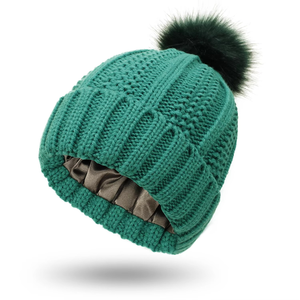 Gorro de Invierno Cálido de Punto 100% Lana, con Pompón de Piel Sintética, Bordado 3D, Unisex, Color Personalizado, Estilo Urbano - Product Image 5