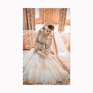 Robe de mariée indienne pakistanaise en organza avec broderie Lehenga Choli pour l'exportation mondiale - Product Image 4