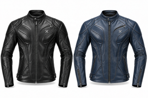 Blouson de moto en cuir à panneaux sculptés |   Chocolat Brun Noir Marine |   Fabricant OEM ODM |   Qualité de conception haut de gamme |   Racing X - Product Image 5