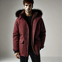 Vente en gros Veste parka d'hiver pour hommes Parka longue imperméable de qualité supérieure avec capuche en fourrure Style extérieur grande taille