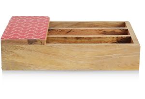 Moroccan Red Mango Wood Spoon Holder In Sheesham & Mango Wood Wooden Utensil Caddy Countertop Cutlery Holder - Product Image 5