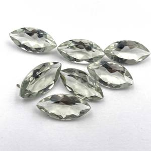 อเมทิสต์สีเขียวธรรมชาติ (พราซิโอไลต์) รูปทรงมาร์คีส์ หินหลวม ขนาดคละ 4×8–10×20 มม. สำหรับทำเครื่องประดับ - Product Image 3