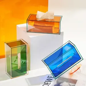 Opções de cores modernas caixa de tecido acrílico, cor brilhante