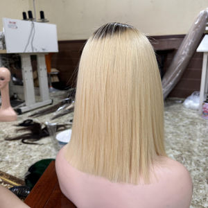วิกผมบ๊อบสีบลอนด์ออมเบร 10 นิ้ว ผมเวียดนาม วิกผมแท้สำหรับผู้หญิงผิวสี - Product Image 1