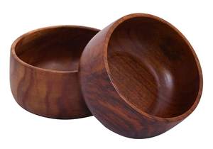 Cuenco de madera de acacia rústico de la mejor calidad, vajilla de madera decorativa para uso diario en el hogar y sopa de viaje incluida - Product Image 2