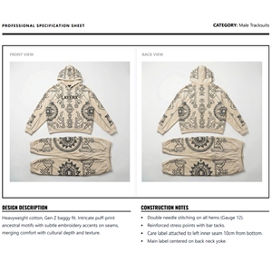 Ensembles de survêtement pour hommes en molleton de coton lourd délavé à l'acide pour sweat-shirt et pantalon de survêtement Y2K, vêtements de rue, vêtements personnalisés en gros - Product Image 6