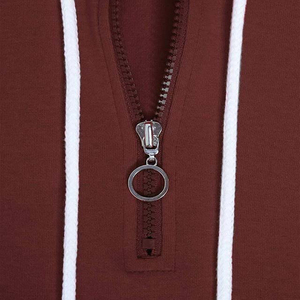 Sudaderas transpirables de manga larga para mujer, novedad en sudaderas con capucha con cremallera y cuello alto de color contrastante para mujer - Product Image 4