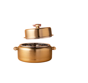 Pot en métal rond le plus tendance pour les mariages et les fêtes saoudiens du Koweït Dubaï Chauffe-plat de luxe à double paroi de forme ronde - Product Image 1